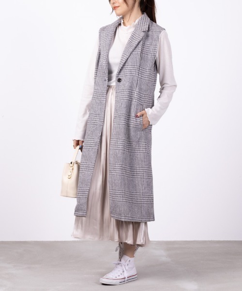 NAVY(ネイビー)の「ロング ジレ ベスト(ベスト・レディース・グレー/ブラック/ベージュ・M/L)」の6枚目の写真