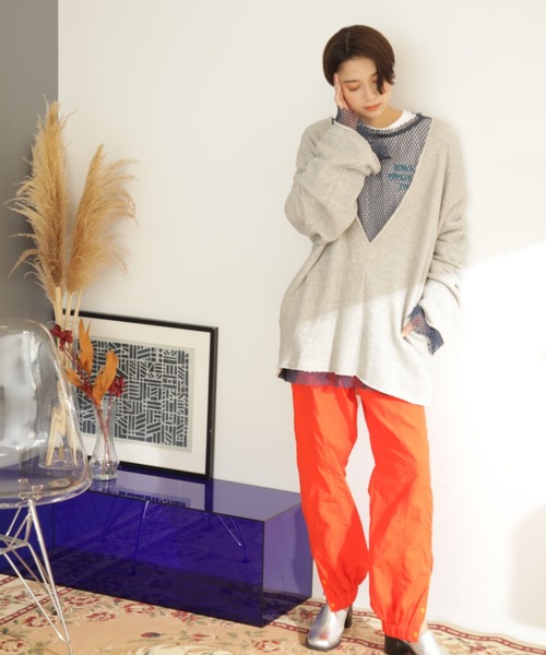 CREOLME（クレオルム）の「(CREOLME)Vネックビッグプルオーバー（スウェット・レディース・ネイビー/グレー/ブルー・ONE SIZE）」の7枚目の写真