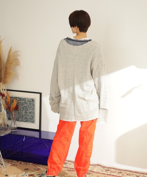 CREOLME（クレオルム）の「(CREOLME)Vネックビッグプルオーバー（スウェット・レディース・ネイビー/グレー/ブルー・ONE SIZE）」の13枚目の写真