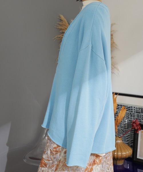 CREOLME（クレオルム）の「(CREOLME)Vネックビッグプルオーバー（スウェット・レディース・ネイビー/グレー/ブルー・ONE SIZE）」の8枚目の写真