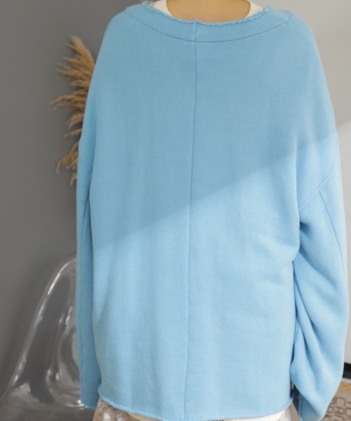 CREOLME（クレオルム）の「(CREOLME)Vネックビッグプルオーバー（スウェット・レディース・ネイビー/グレー/ブルー・ONE SIZE）」の14枚目の写真