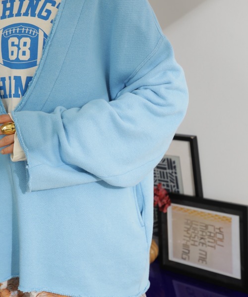 CREOLME（クレオルム）の「(CREOLME)Vネックビッグプルオーバー（スウェット・レディース・ネイビー/グレー/ブルー・ONE SIZE）」の5枚目の写真