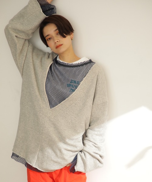 CREOLME（クレオルム）の「(CREOLME)Vネックビッグプルオーバー（スウェット・レディース・ネイビー/グレー/ブルー・ONE SIZE）」の18枚目の写真