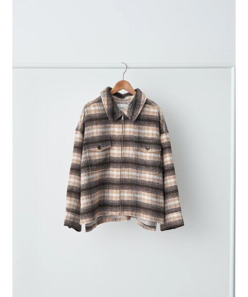 earth music&ecology（アースミュージックアンドエコロジー）の「チェックCPOジャケット（その他アウター・レディース・ブラウン/ブラック・FREE）」の16枚目の写真