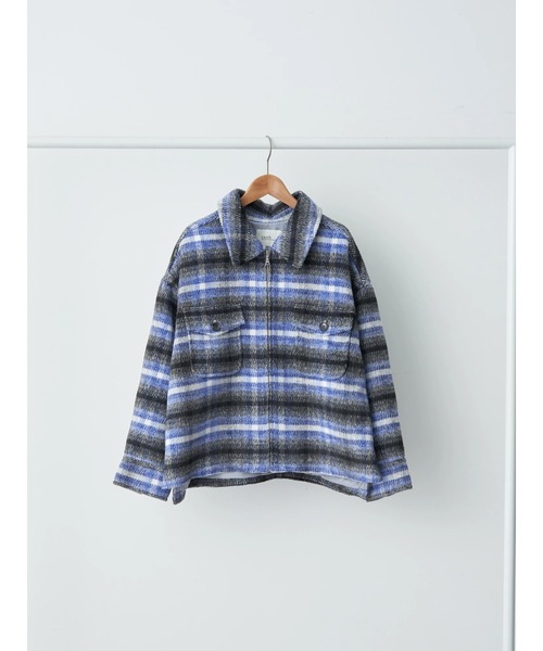 earth music&ecology（アースミュージックアンドエコロジー）の「チェックCPOジャケット（その他アウター・レディース・ブラウン/ブラック・FREE）」の5枚目の写真