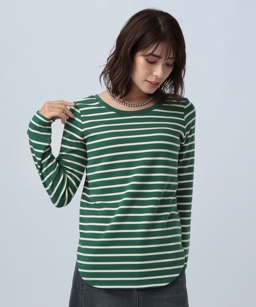 BAYFLOW(ベイフロー)の「2WAYストレッチスムース(Tシャツ/カットソー・レディース・ホワイト/オフホワイト/ブラック/モカ/グリーン/カーキ・SMALL/LARGE/MEDIUM)」の10枚目の写真