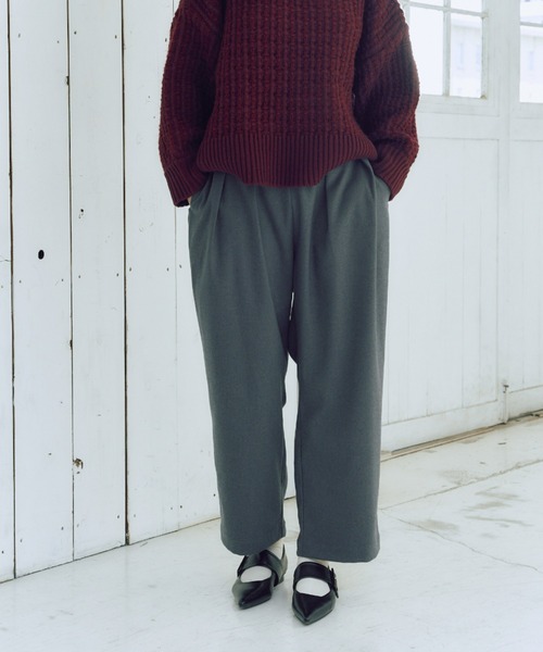manana suerte(マニャーナスエルテ)の「ウールタッチタックパンツ/サイズ展開あり(その他パンツ・レディース・ブラック/アイボリー/ダークパープル/チャコールグレー・FREE/2)」の15枚目の写真