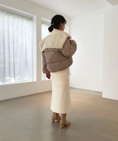 MAJESTIC LEGON（マジェスティックレゴン）の「ハーフジップベストセットワンピース（ワンピース・レディース・ベージュ/チャコールグレー/アイボリー・MEDIUM）」の16枚目の写真