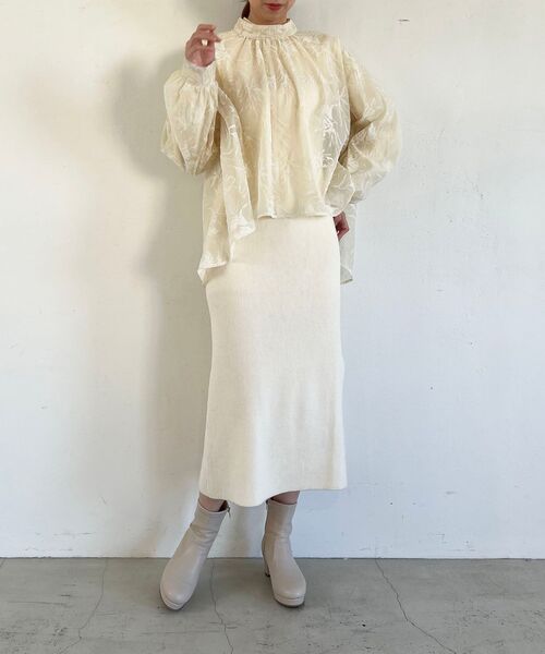 MAJESTIC LEGON（マジェスティックレゴン）の「ハーフジップベストセットワンピース（ワンピース・レディース・ベージュ/チャコールグレー/アイボリー・MEDIUM）」の17枚目の写真