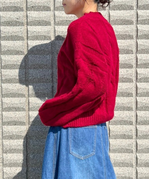 BEATJIVE(ビートジャイブ)の「Vネック ニット セーター レディース(ニット/セーター・レディース・ピンク/グレー/ホワイト/ブラック/レッド・FREE)」の18枚目の写真