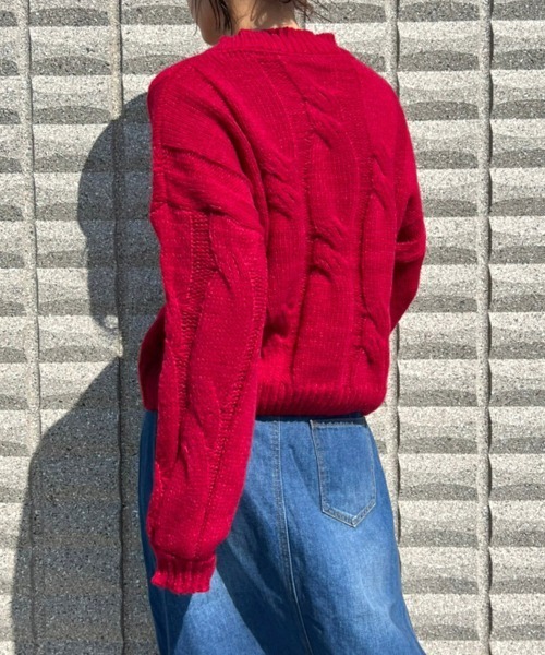 BEATJIVE(ビートジャイブ)の「Vネック ニット セーター レディース(ニット/セーター・レディース・ピンク/グレー/ホワイト/ブラック/レッド・FREE)」の10枚目の写真