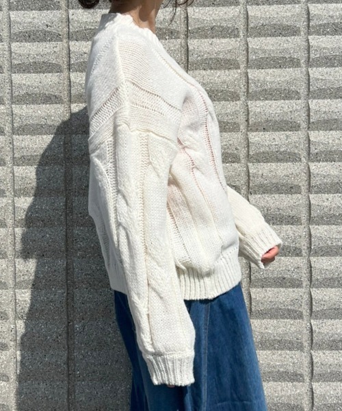 BEATJIVE(ビートジャイブ)の「Vネック ニット セーター レディース(ニット/セーター・レディース・ピンク/グレー/ホワイト/ブラック/レッド・FREE)」の20枚目の写真