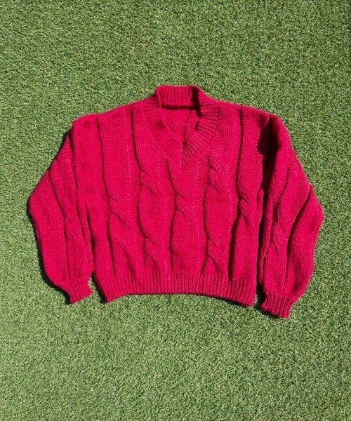 BEATJIVE(ビートジャイブ)の「Vネック ニット セーター レディース(ニット/セーター・レディース・ピンク/グレー/ホワイト/ブラック/レッド・FREE)」の15枚目の写真