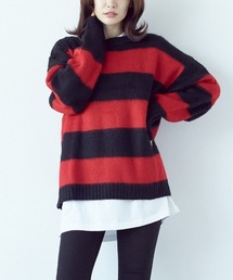 ARCADE | 男女兼用 モヘアタッチ ワイドオーバーサイズ ドロップショルダー プルオーバー ニット(ニット/セーター)