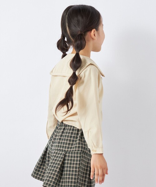 SHIPS any（シップス エニィ）の「SHIPS any: ビックカラー ブラウス<KIDS>（シャツ/ブラウス・キッズ・ネイビー/ベージュ・S(110-120)/M(125-135)/L(140-150)）」の11枚目の写真