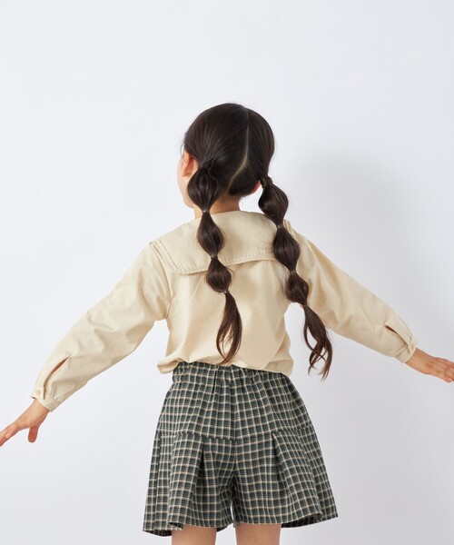 SHIPS any（シップス エニィ）の「SHIPS any: ビックカラー ブラウス<KIDS>（シャツ/ブラウス・キッズ・ネイビー/ベージュ・S(110-120)/M(125-135)/L(140-150)）」の12枚目の写真