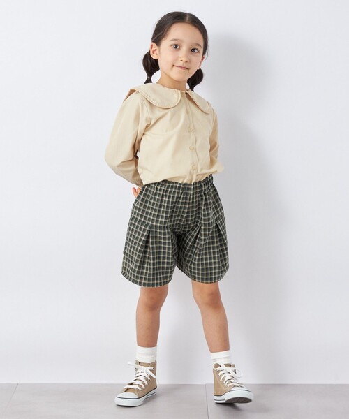 SHIPS any（シップス エニィ）の「SHIPS any: ビックカラー ブラウス<KIDS>（シャツ/ブラウス・キッズ・ネイビー/ベージュ・S(110-120)/M(125-135)/L(140-150)）」の13枚目の写真