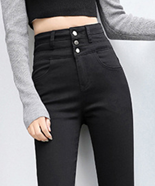 DAY CLOSET（デイ クローゼット）の「レディース 裏起毛ハイウエストベーシックスキニーデニムパンツ 冬（デニムパンツ・レディース・ブラック/グレー・XL/M/L/2XL/S）」の13枚目の写真