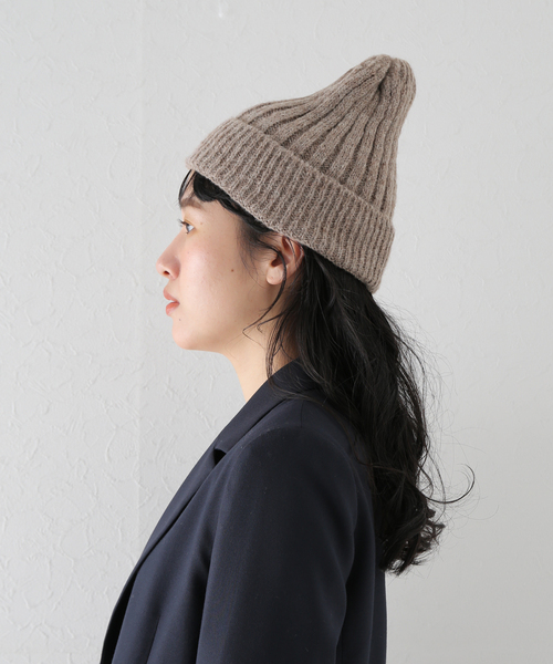 La TOTALITE（ラトータリテ）の「【SANTELLI FRANCESCA/サンテリフランチェスカ】リブニットCap（ニットキャップ/ビーニー・レディース・ベージュ/ブラック・FREE）」の11枚目の写真