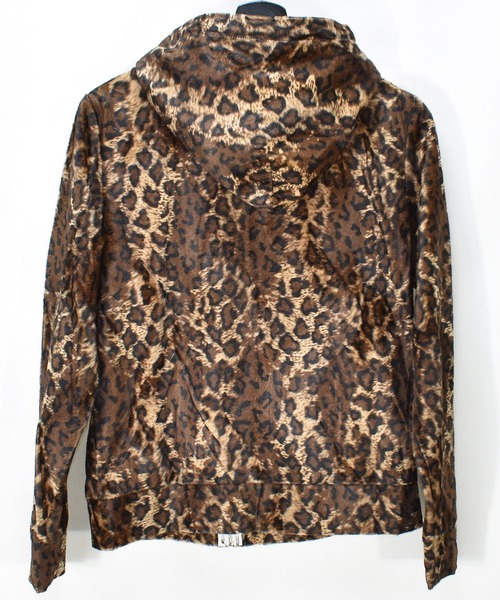 VINTAGE（ヴィンテージ）の「【ヴィンテージ古着】レオパード柄 ベロア フルジップ パーカー（パーカー・メンズ・ブラウン・SMALL）」の2枚目の写真