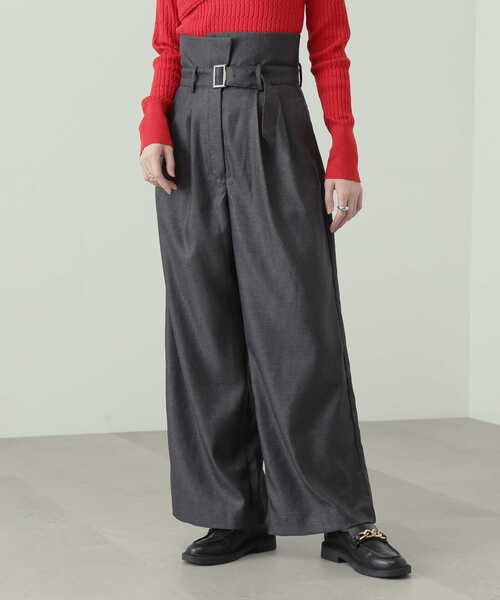 N.（N. Natural Beauty Basic）（エヌエヌナチュラルビューティーベーシック）の「◆コルセットベルトワイドパンツ（スラックス・レディース・ブルー/グレー・MEDIUM）」の15枚目の写真