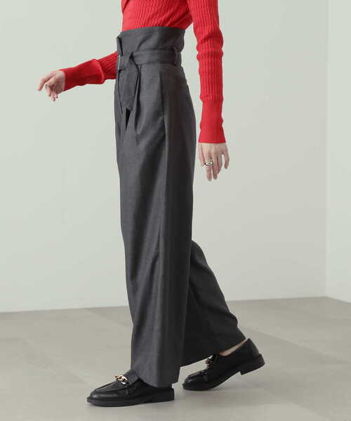 N.（N. Natural Beauty Basic）（エヌエヌナチュラルビューティーベーシック）の「◆コルセットベルトワイドパンツ（スラックス・レディース・ブルー/グレー・MEDIUM）」の16枚目の写真