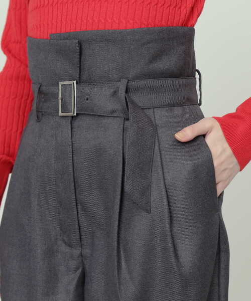 N.（N. Natural Beauty Basic）（エヌエヌナチュラルビューティーベーシック）の「◆コルセットベルトワイドパンツ（スラックス・レディース・ブルー/グレー・MEDIUM）」の18枚目の写真