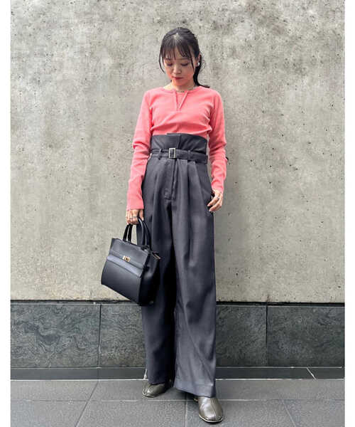 N.（N. Natural Beauty Basic）（エヌエヌナチュラルビューティーベーシック）の「◆コルセットベルトワイドパンツ（スラックス・レディース・ブルー/グレー・MEDIUM）」の21枚目の写真