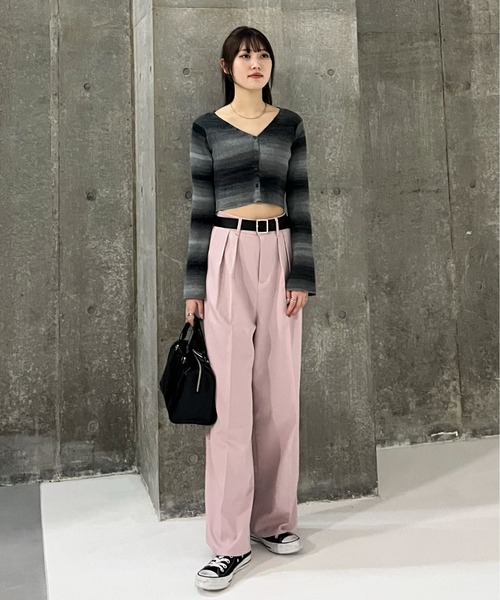 EPIMI E'PIMMY（エピミエピミー）の「ツータックワイドスラックス（スラックス・レディース・ピンク/ブラウン/ブラック/杢グレー・SMALL/MEDIUM）」の6枚目の写真