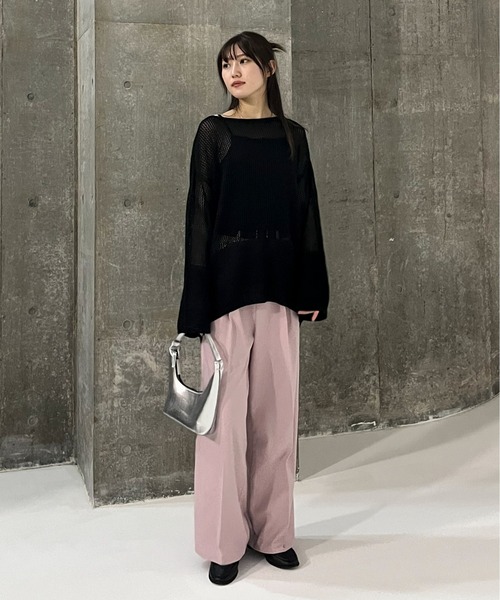 EPIMI E'PIMMY（エピミエピミー）の「ツータックワイドスラックス（スラックス・レディース・ピンク/ブラウン/ブラック/杢グレー・SMALL/MEDIUM）」の7枚目の写真