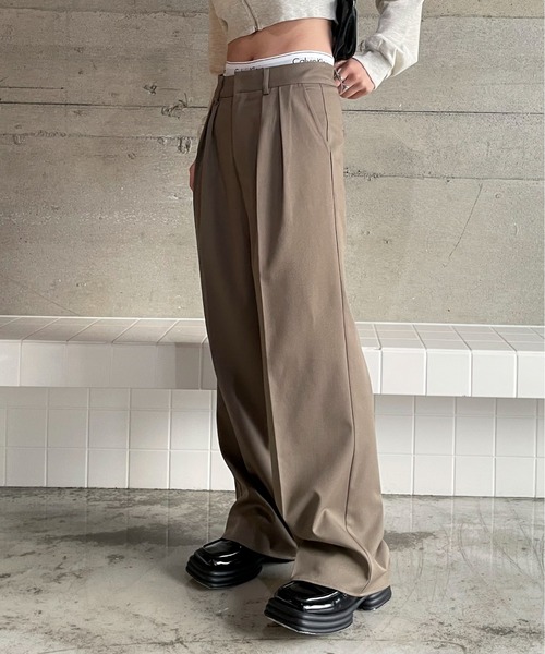 EPIMI E'PIMMY（エピミエピミー）の「ツータックワイドスラックス（スラックス・レディース・ピンク/ブラウン/ブラック/杢グレー・SMALL/MEDIUM）」の9枚目の写真