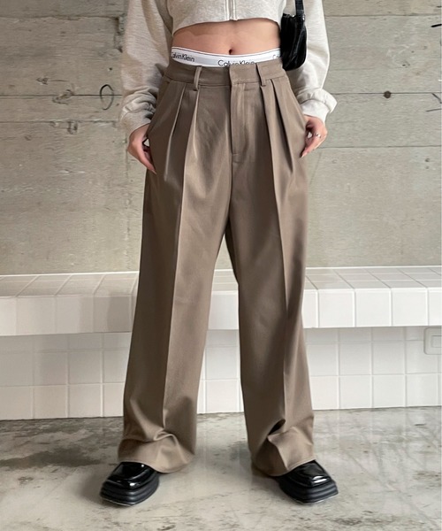 EPIMI E'PIMMY（エピミエピミー）の「ツータックワイドスラックス（スラックス・レディース・ピンク/ブラウン/ブラック/杢グレー・SMALL/MEDIUM）」の17枚目の写真