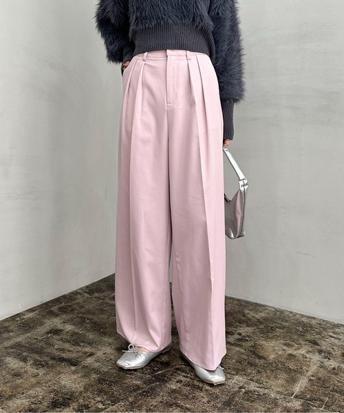 EPIMI E'PIMMY（エピミエピミー）の「ツータックワイドスラックス（スラックス・レディース・ピンク/ブラウン/ブラック/杢グレー・SMALL/MEDIUM）」の21枚目の写真