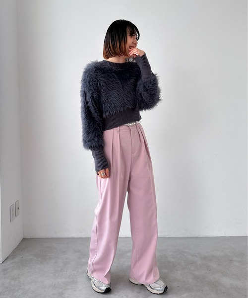 EPIMI E'PIMMY（エピミエピミー）の「ツータックワイドスラックス（スラックス・レディース・ピンク/ブラウン/ブラック/杢グレー・SMALL/MEDIUM）」の20枚目の写真