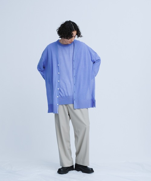 ADAM ET ROPE'（アダムエロペ）の「【WEB限定】麻調 ロングルーズ シアー サマーニット ロングカーディガン / ユニセックス（カーディガン/ボレロ・メンズ・ホワイト/ブラック/パープル/グレー/オレンジ・M/L）」の9枚目の写真