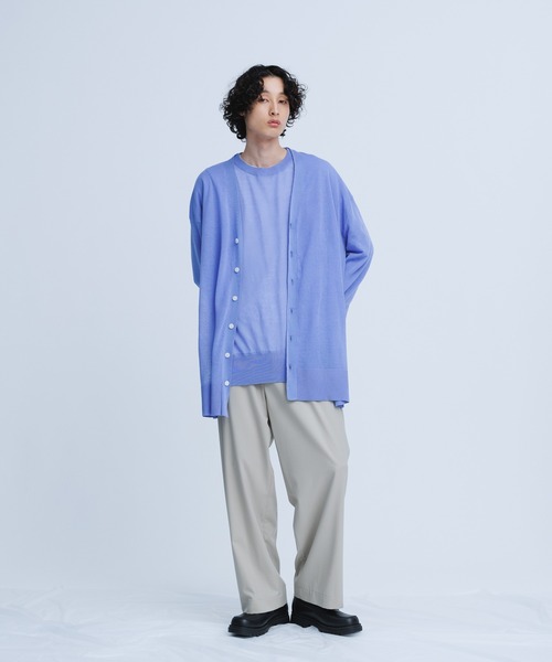 ADAM ET ROPE'（アダムエロペ）の「【WEB限定】麻調 ロングルーズ シアー サマーニット ロングカーディガン / ユニセックス（カーディガン/ボレロ・メンズ・ホワイト/ブラック/パープル/グレー/オレンジ・M/L）」の12枚目の写真