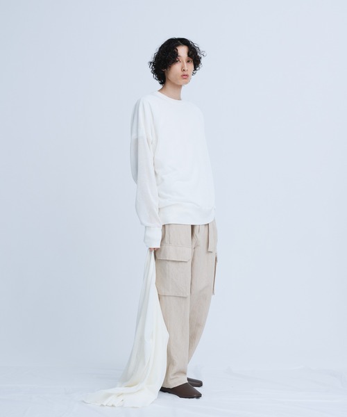 ADAM ET ROPE'（アダムエロペ）の「【WEB限定】麻調 ロングルーズ シアー サマーニット ロングカーディガン / ユニセックス（カーディガン/ボレロ・メンズ・ホワイト/ブラック/パープル/グレー/オレンジ・M/L）」の20枚目の写真