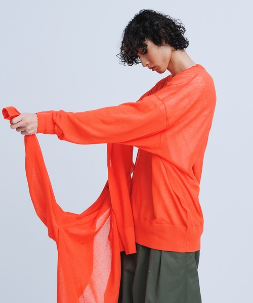 ADAM ET ROPE'（アダムエロペ）の「【WEB限定】麻調 ロングルーズ シアー サマーニット ロングカーディガン / ユニセックス（カーディガン/ボレロ・メンズ・ホワイト/ブラック/パープル/グレー/オレンジ・M/L）」の22枚目の写真