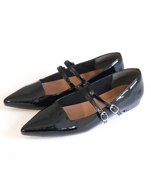 AmiAmi（アミアミ）の「メリージェーンパンプス/ダブルベルト ポインテッドトゥ（パンプス・レディース・ブラック/ブラック系その他/アイボリー/シルバー/グレイッシュベージュ/オフホワイト・L/LL/M/S/3L/SS）」の17枚目の写真