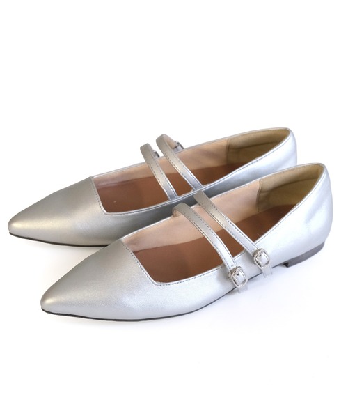 AmiAmi（アミアミ）の「メリージェーンパンプス/ダブルベルト ポインテッドトゥ（パンプス・レディース・ブラック/ブラック系その他/アイボリー/シルバー/グレイッシュベージュ/オフホワイト・L/LL/M/S/3L/SS）」の9枚目の写真