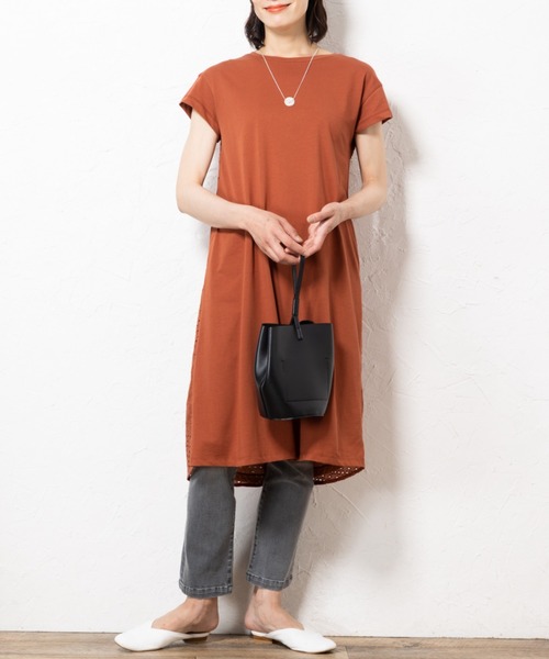 aunt lily(アントリリー)の「バックレースアクセントチュニックワンピース(チュニック・レディース・レッド・S/M/L/LL/3L)」の7枚目の写真