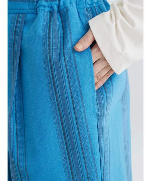 Green Parks(グリーンパークス)の「マルチストライプタックパンツ(その他パンツ・レディース・ブルー/ピンク・FREE)」の3枚目の写真