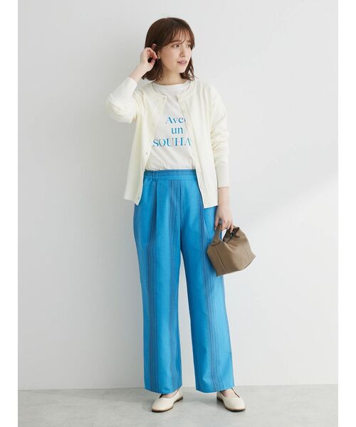 Green Parks(グリーンパークス)の「マルチストライプタックパンツ(その他パンツ・レディース・ブルー/ピンク・FREE)」の5枚目の写真