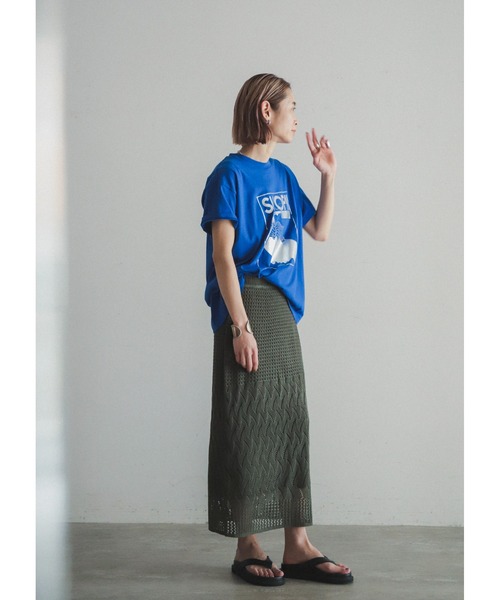FIL DE FER（フィルデフェール）の「シャンプープリント 半袖TEE
