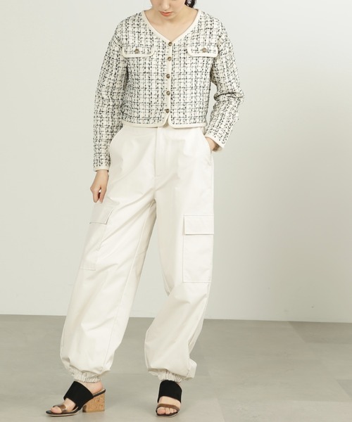 FREE'S MART（フリーズマート）の「◆ツイードショート丈ジャケット（ノーカラージャケット・レディース・ブラック系その他/ブラウン系その他・FREE）」の6枚目の写真