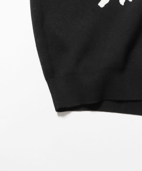 LONELY/論理（ロンリー）の「LONELY(論理)/ロンリー KINT VEST Vネック ベスト ジャガードニット ロゴ（ベスト・メンズ・ブラック・FREE）」の12枚目の写真