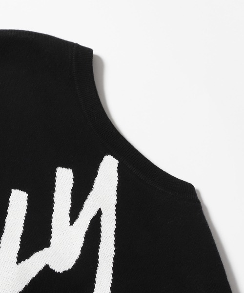LONELY/論理（ロンリー）の「LONELY(論理)/ロンリー KINT VEST Vネック ベスト ジャガードニット ロゴ（ベスト・メンズ・ブラック・FREE）」の6枚目の写真