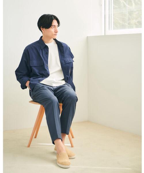 green label relaxing（グリーンレーベルリラクシング）の「ソアトリュフ シャツブルゾン（シャツ/ブラウス・メンズ・ライトブルー/ブラウン/ネイビー・S/M/L/XL）」の4枚目の写真