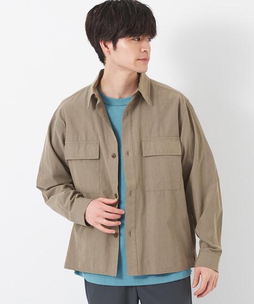 green label relaxing（グリーンレーベルリラクシング）の「ソアトリュフ シャツブルゾン（シャツ/ブラウス・メンズ・ライトブルー/ブラウン/ネイビー・S/M/L/XL）」の14枚目の写真