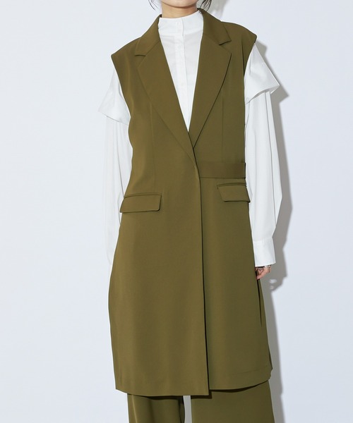 Lui's（ルイス）の「ベルト付きミディジレ(セットアップ対応)（ベスト・レディース・オフホワイト/オリーブ/ブラック・FREE）」の3枚目の写真